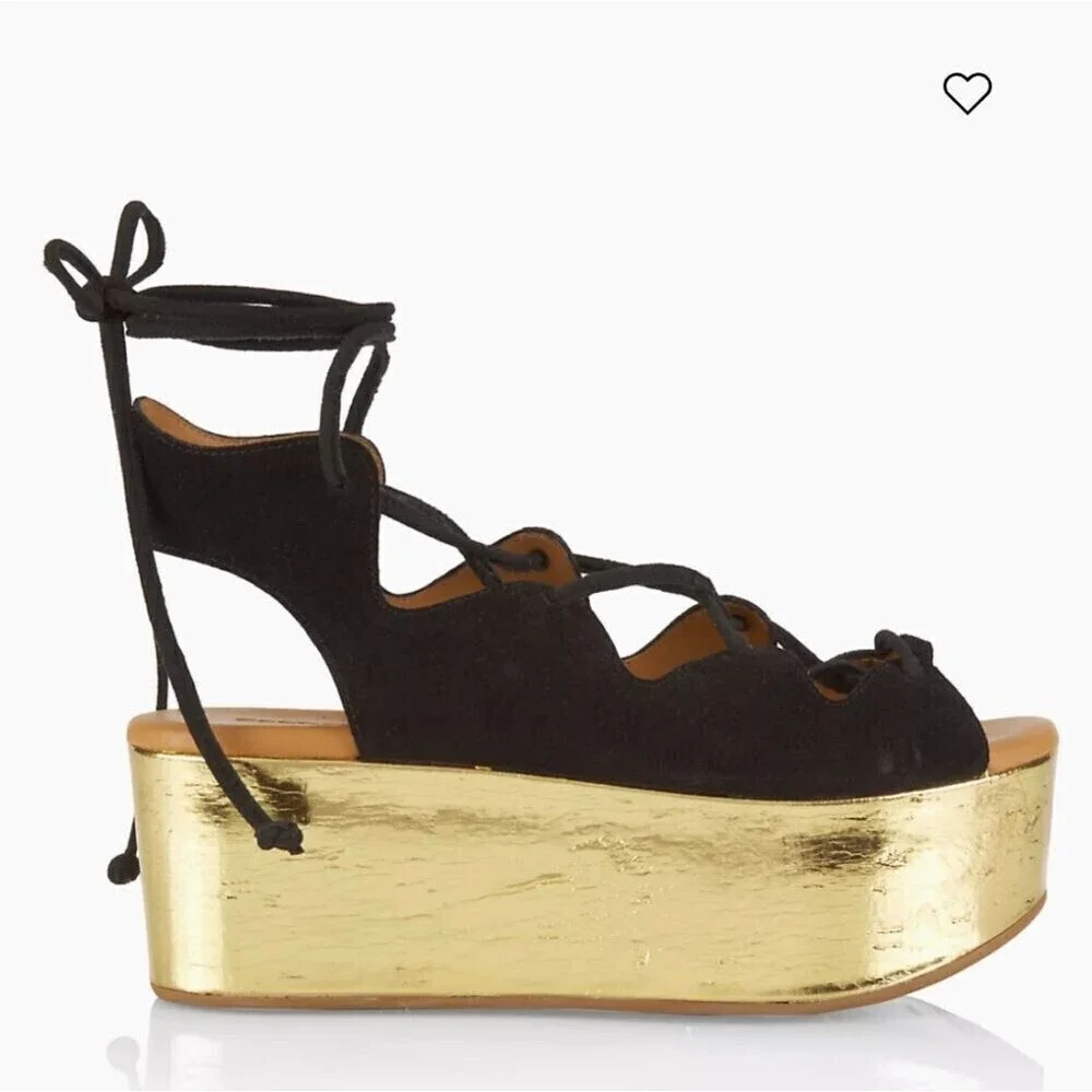 See by Chloé Liana Suede Gladiator Sandals size 38.5